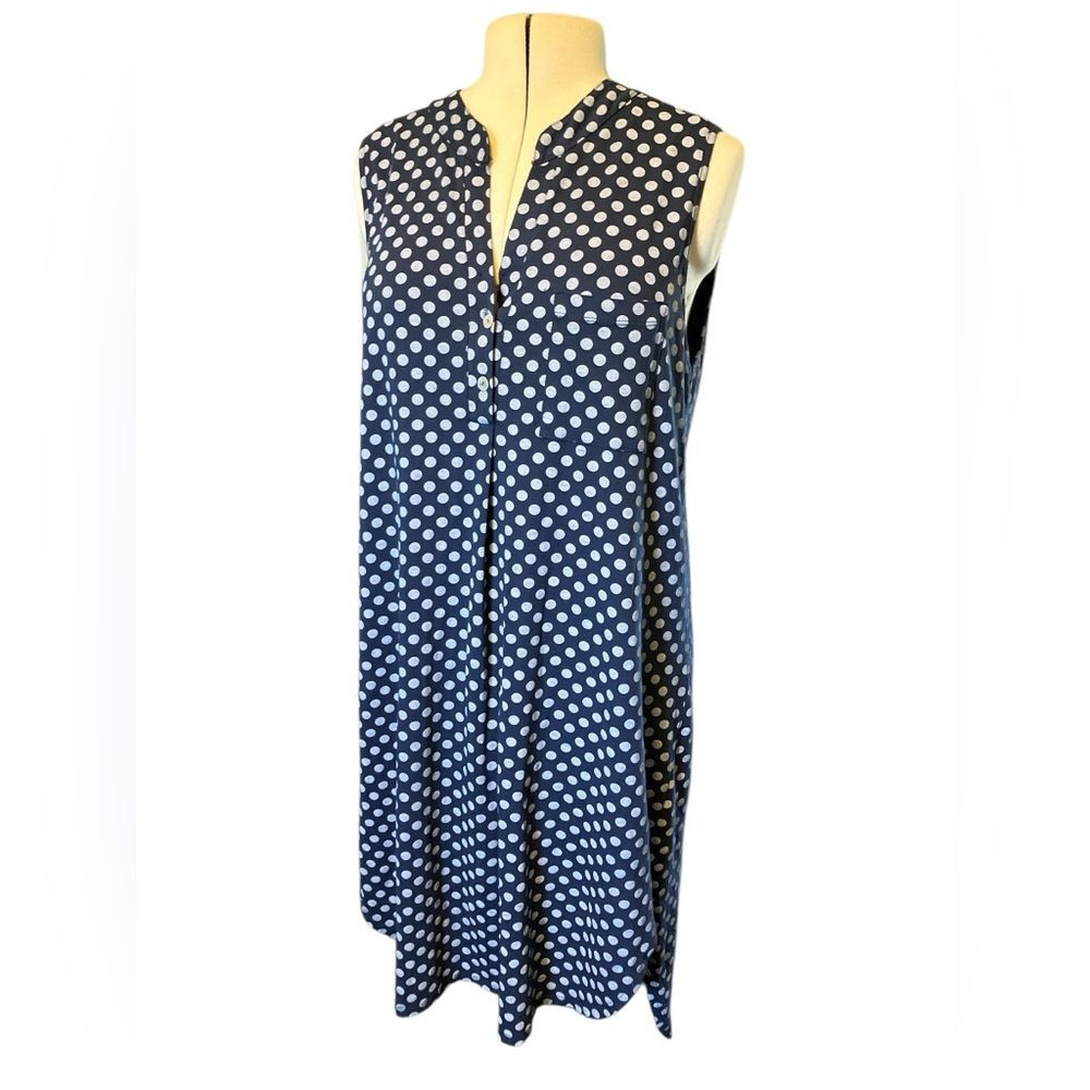 Polka Dot Dress Luca Vanucci Size XL Sleeveless High-Low Summer Beach Pool